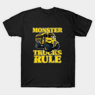 Monster Trucks Rule School Bus Monster Jam T-Shirt